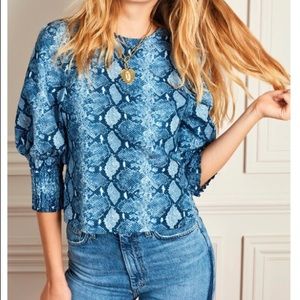 The Double Take Puff Sleeve Top Stella&Dot Sz M